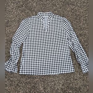 Houndstooth Black and White Women's Top